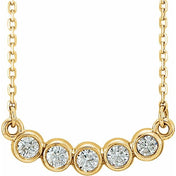 14K Lab-Grown Diamond Bar Necklace 16-18" with 1/3 CTW and .07 CTW Options