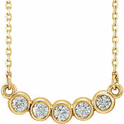 14K Lab-Grown Diamond Bar Necklace 16-18" with 1/3 CTW and .07 CTW Options