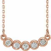 14K Lab-Grown Diamond Bar Necklace 16-18" with 1/3 CTW and .07 CTW Options