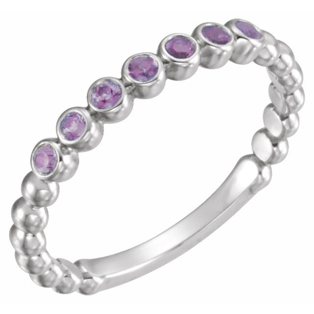Platinum Natural Alexandrite Stackable Ring