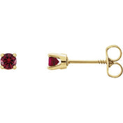 14K Yellow Natural Mozambique Garnet Youth Earrings