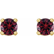 14K Yellow Natural Mozambique Garnet Youth Earrings