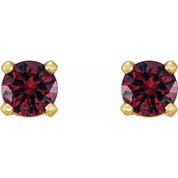 14K Yellow Imitation Mozambique Garnet Youth Earrings