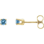 14K Yellow Natural Aquamarine Youth Earrings