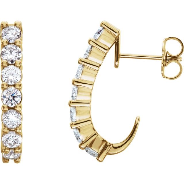 4 CTW Lab-Grown Diamond J-Hoop Earrings