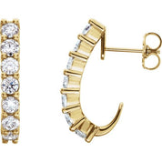 14K Yellow 1 1/4 CTW Lab-Grown Diamond J-Hoop Earrings