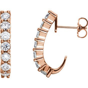 14K Rose 1 1/4 CTW Lab-Grown Diamond J-Hoop Earrings