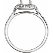 Platinum 5.8 mm Round 1/5 CTW Natural Diamond Semi-Set Engagement Ring