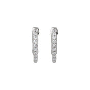 Platinum 1/4 CTW Natural Diamond Inside-Outside 14.5 mm Hinged Hoop Earrings