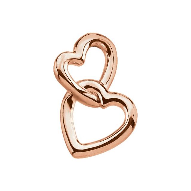 14kt Rose Double Heart Pendant