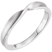 14K White 3 mm Stackable Twisted Ring