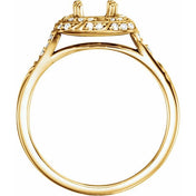 14K Yellow 5.2 mm Round 1/5 CTW Natural Diamond Semi-Set Engagement Ring