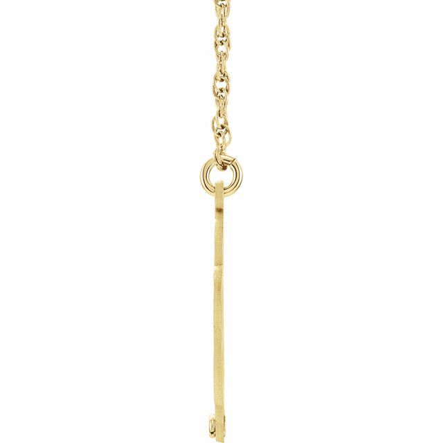 14K Yellow Gold-Plated Sterling Silver 20 mm 3-Initial Imitation Blue Sapphire Script Monogram Necklace