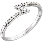 14K White 1/8 CTW Natural Diamond Stackable Ring