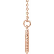 18K Rose Gold-Plated Sterling Silver Engravable Beaded Disc 16-18" Necklace