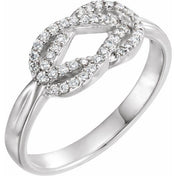 Sterling Silver 1/5 CTW Natural Diamond Knot Ring