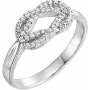 Sterling Silver 1/5 CTW Natural Diamond Knot Ring