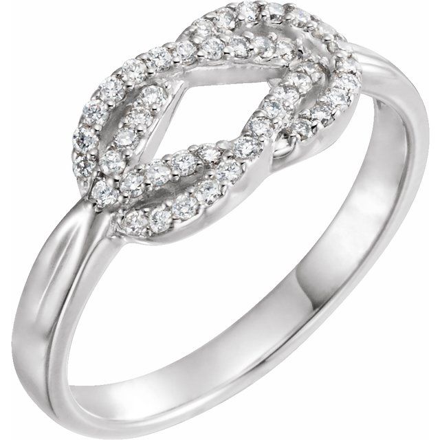 Sterling Silver 1/5 CTW Natural Diamond Knot Ring