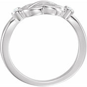Sterling Silver .06 CTW Natural Diamond Knot Ring