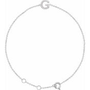14K White .05 CTW Natural Diamond Initial G 6-7" Bracelet