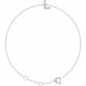 14K White .04 CTW Natural Diamond Initial L 6-7" Bracelet