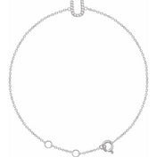 14K White .05 CTW Natural Diamond Initial U 6-7" Bracelet