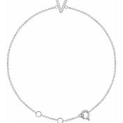 14K White .05 CTW Natural Diamond Initial V 6-7" Bracelet