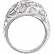Sterling Silver 1/6 CTW Natural Diamond Scroll Ring