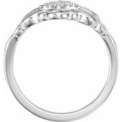 Sterling Silver 1/10 CTW Natural Diamond Scroll Ring
