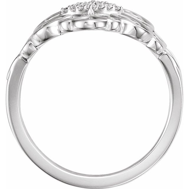 Sterling Silver 1/10 CTW Natural Diamond Scroll Ring