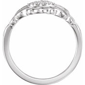 Sterling Silver 1/10 CTW Natural Diamond Scroll Ring