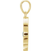 14K Yellow Natural Pink Tourmaline Disc Pendant