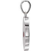 Platinum Natural Pink Tourmaline Disc Pendant