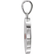 Platinum Natural Pink Tourmaline Disc Pendant