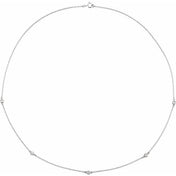 14K Lab-Grown Diamond 3-Station and 5-Station 18" Necklace in Multiple Carat Weights