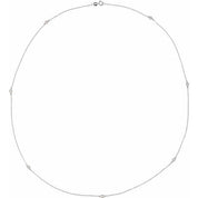 14K Lab-Grown Diamond 7-Station 24" Necklace with 1/4 to 1/3 CTW Diamonds