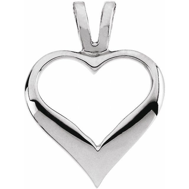 Platinum 12 mm Heart Pendant