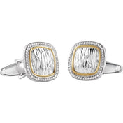 Sterling Silver & 14K Yellow 3/8 CTW Natural Diamond Elephant Print Cuff Links