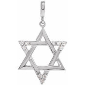 14K White 1/10 CTW Natural Diamond Star of David Pendant