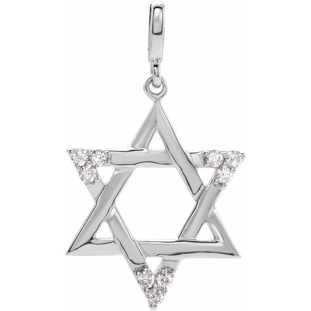 10 CTW Natural Diamond Star of David Pendant