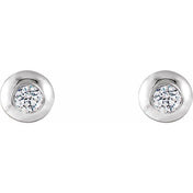 14K White 1/5 CTW Lab-Grown Diamond Domed Stud Earrings