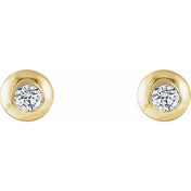 14K Yellow 1/3 CTW Lab-Grown Diamond Domed Stud Earrings