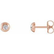 14K Rose 1/8 CTW Lab-Grown Diamond Domed Stud Earrings