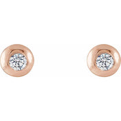14K Rose 1/8 CTW Lab-Grown Diamond Domed Stud Earrings