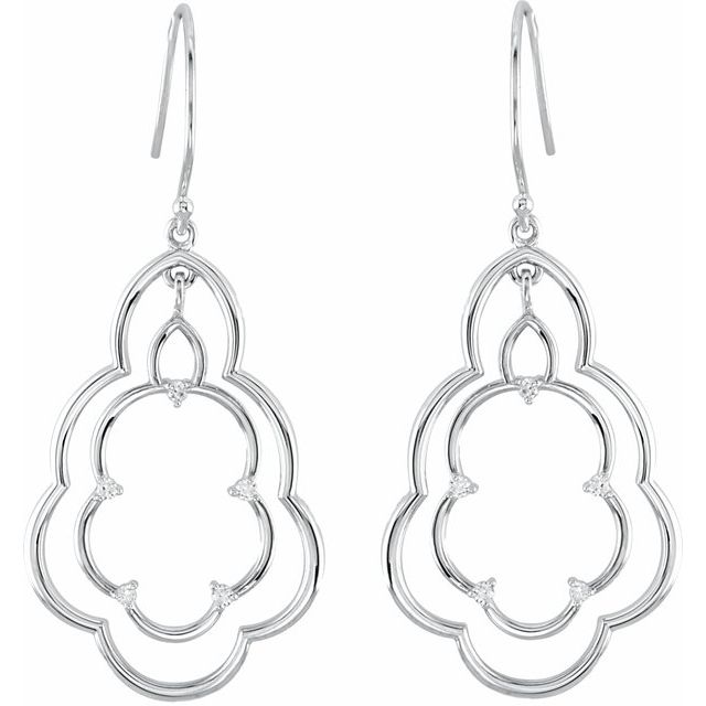 14K Yellow 1/6 CTW Natural Diamond Freeform Earrings