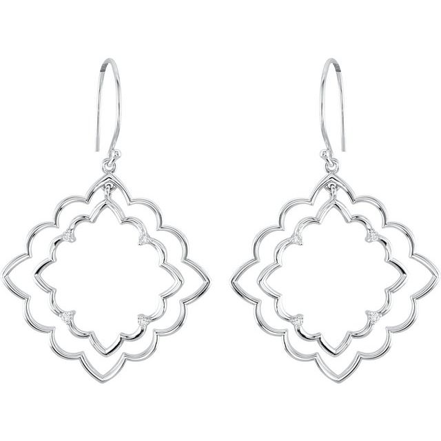 Sterling Silver 1/8 CTW Natural Diamond Earrings