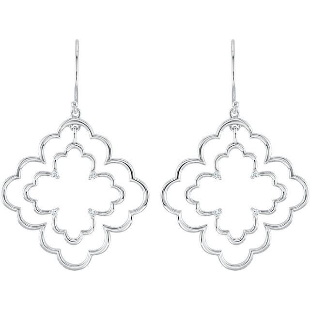 Sterling Silver 1/8 CTW Natural Diamond Earrings