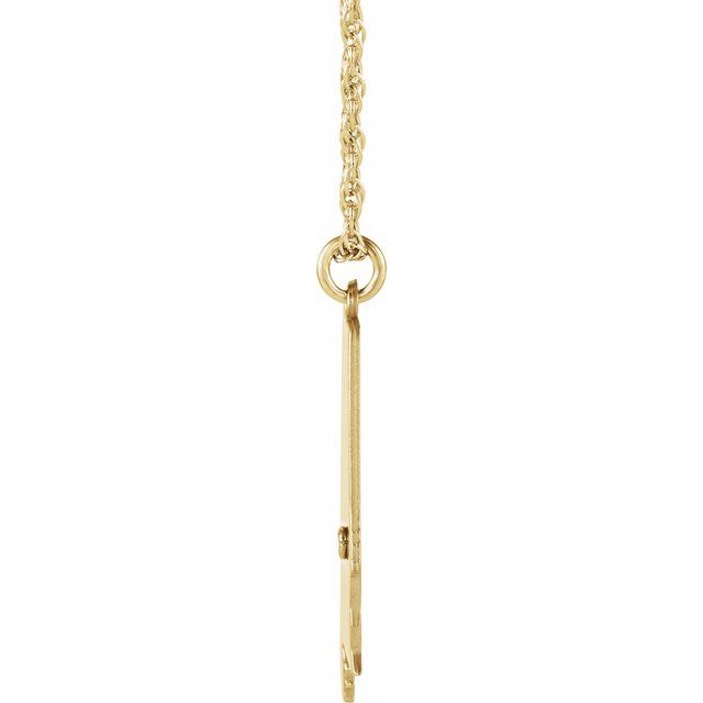14K Yellow Gold-Plated Sterling Silver .015 CT Natural Diamond Alabama State Accent City 18" Necklace
