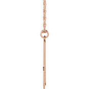 14K Rose Gold-Plated Sterling Silver .015 CT Natural Diamond Alabama State Accent City 18" Necklace
