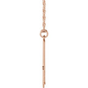 14K Rose Gold-Plated Sterling Silver .015 CT Natural Diamond Alabama State Accent City 18" Necklace